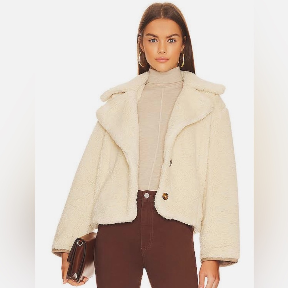 Free People Cream Sherpa Jacket